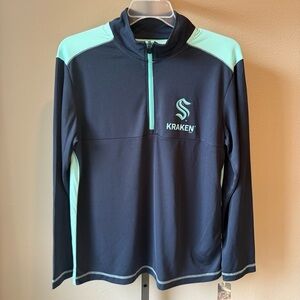 NWT Seattle Kraken mens lightweight 1/4 zip long sleeve shirt size medium